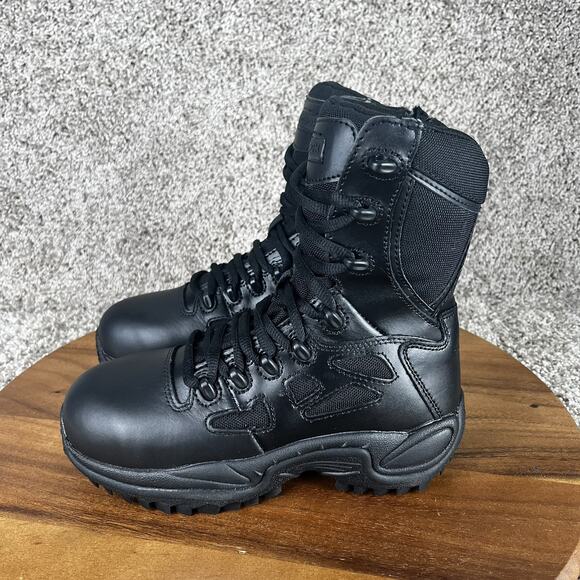 Reebok Rapid Response Mens 4 M / Womens 6 M Black Combat Boots Side Zipper - Picture 4 of 10